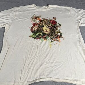 Threadless Beauty Before Death Short Sleeve T-Shirt White Men's Size XXL Tee Men